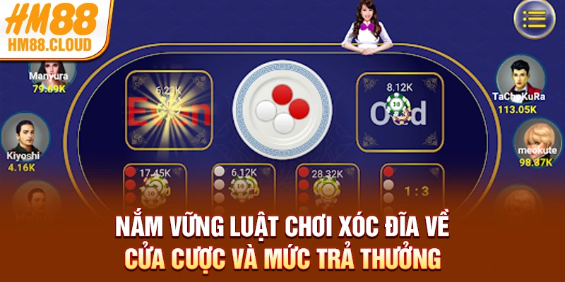 Nắm vững luật chơi xóc đĩa về cửa cược và mức trả thưởng